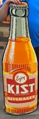 Enjoy Kist Beverages Orange Die Cut SST Bottle Sign