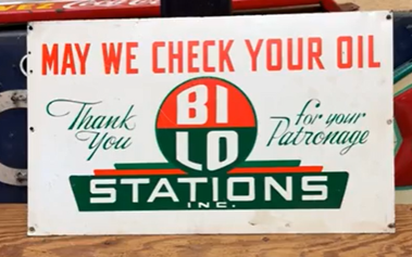 Bi-Lo Station Inc May We Check Your Oil SST Sign