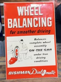 Bishman Dial O Matic Wheel Balancing SST Embossed Sign