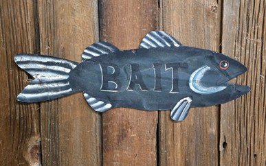 Bait Die Cut Fish SST Sign