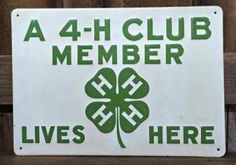 4-H Club Member Lives Here Embossed SST Sign