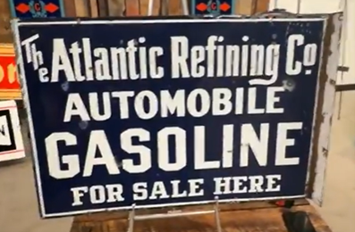 Atlantic Refining Co Automobile Gasoline For Sale DSP Flange Sign