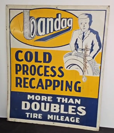 Bandag Cold Process Recapping Doubles Tire Mileage SST Sign