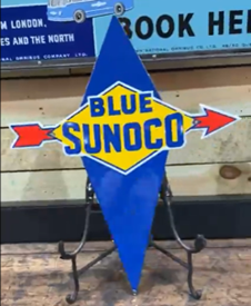 Blue Sunoco Die Cut Arrow SSP Pump Plate Sign