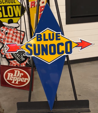 Blue Sunoco Red Arrow Diamond Shaped SSP Pump Plate