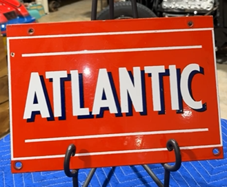 Atlantic White on Red Shadow Font SSP Pump Plate