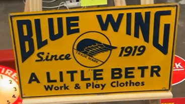 Blue Wing Work and Play Clothes SST Embossed Sign