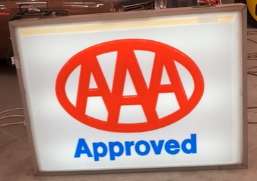 AAA Approved Double Sided Embossed Plastic Light Up Sign