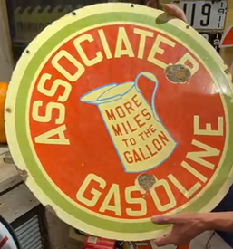 Associated Gasoline More Miles to the Gallon DSP Sign