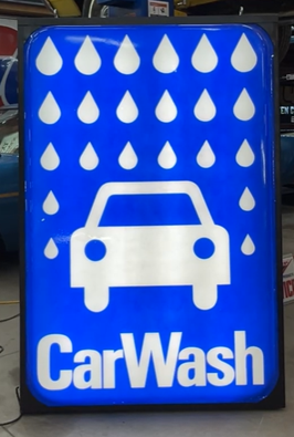 Car Wash Rain Drops Plastic Light Up Sign