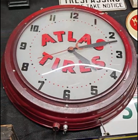 Atlas Tires Pull Chain Light-Up Clock