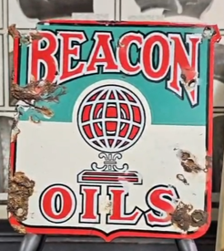 Beacon Oils SSP Gasoline Pump Plate with Sphere