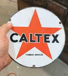 Caltex Marque Deposee French SSP Pump Plate Sign