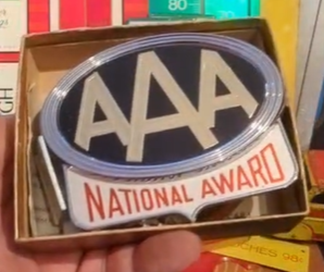 AAA National Award Metal License Plate Topper with Hardware