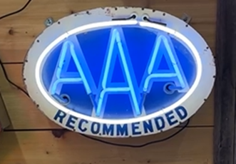 AAA Recommended Two-Color Neon Sign