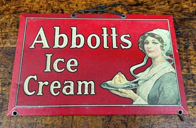 Abbotts Ice Cream Self Framed TOC Hanging Sign