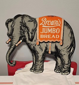 Brown’s Jumbo Bread Elephant Die-Cut SST Sign