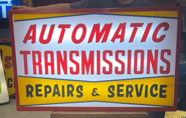 Automatic Transmissions Repairs and Service Applied Cookie Cutter Letters Plastic Light Up Sign