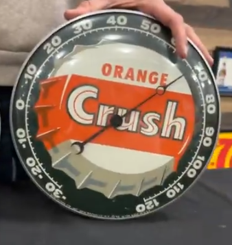Orange Crush Dial Thermometer Black Background