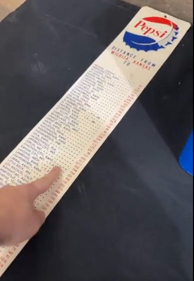 Pepsi Bottling Plant Driving Distance from Wichita Kansas Cardstock Chart