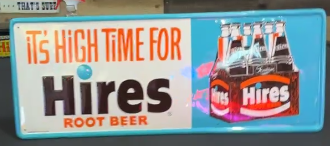 It’s Time for Hires Root Beer Six-Pack SST Embossed Sign