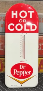 Dr Pepper Hot or Cold Tombstone SST Tube Thermometer