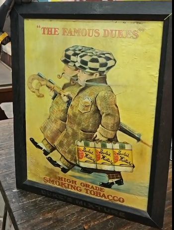 Duke’s High Grade Smoking Tobacco Famous Dukes Cardboard Sign