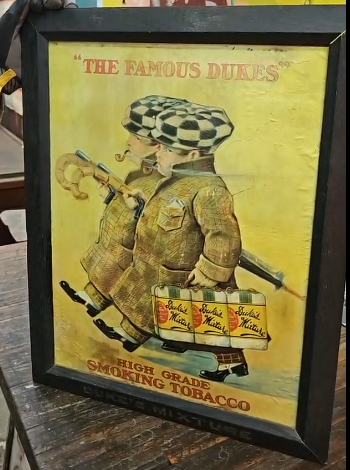 Duke’s High Grade Smoking Tobacco Famous Dukes Cardboard Sign