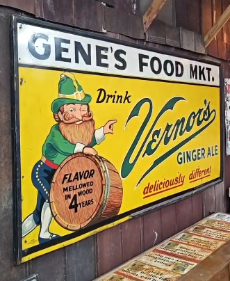 Vernor’s Ginger Ale Gnome Leaning SST Billboard Sign