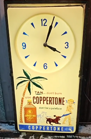 Coppertone Tan Don’t Burn Lighted Plastic Clock