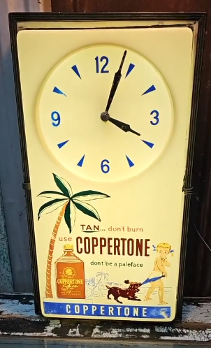 Coppertone Tan Don’t Burn Lighted Plastic Clock