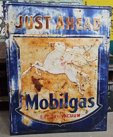 Mobilgas Socony-Vacuum Just Ahead Pegasus SST Sign