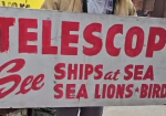 Telescope See Ships and Sea Lions Two Sided Wood Sign