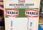 Texaco Ladies and Men Rest Room SST Key Hanger and Key Rings