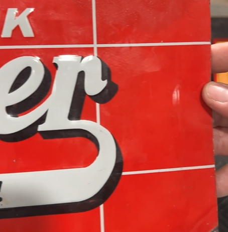 Drink Dr. Pepper Good for Life Red Bricks SST Embossed Sign