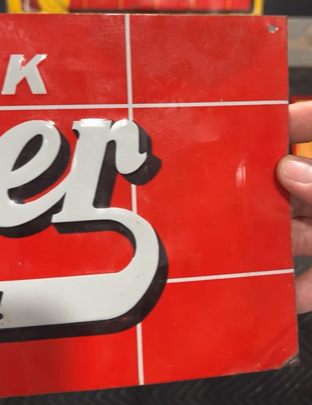 Drink Dr. Pepper Good for Life Red Bricks SST Embossed Sign