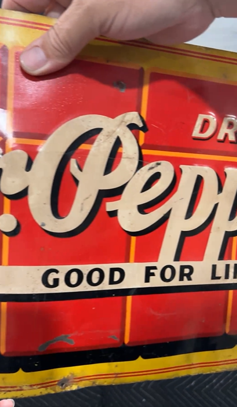 Drink Dr. Pepper Double Red Line Good for Life SST Red Bricks Sign