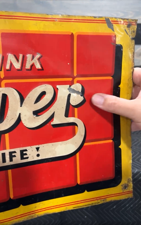 Drink Dr. Pepper Double Red Line Good for Life SST Red Bricks Sign