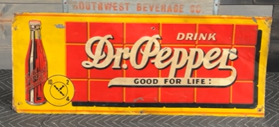 Drink Dr. Pepper Double Red Line Good for Life SST Red Bricks Sign