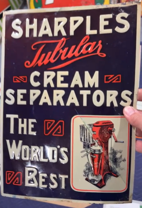 Sharples Tubular Cream Separators SST Embossed Sign