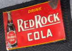 Drink Red Rock Cola DST Flange Sign with Vertical Bottle