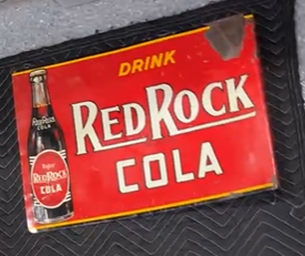 Drink Red Rock Cola DST Flange Sign with Vertical Bottle