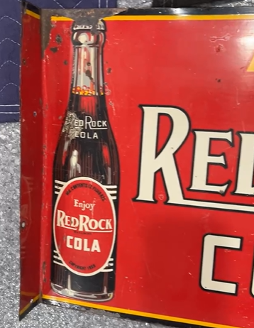 Drink Red Rock Cola DST Flange Sign with Vertical Bottle