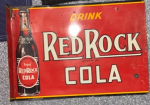 Drink Red Rock Cola DST Flange Sign with Vertical Bottle