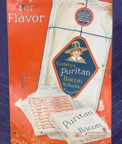 Cudahy’s Puritan Bacon The Taste Tells SST Sign