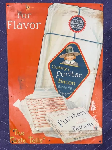 Cudahy’s Puritan Bacon The Taste Tells SST Sign