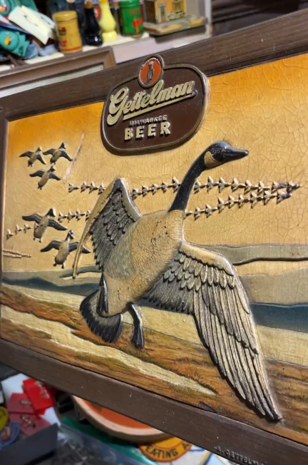 Gettelman Beer with Geese Composite Plastic Molded Sign
