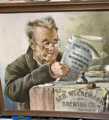 George Wiedemann Brewing Company Beer Newport KY Cardboard Lithograph Sign