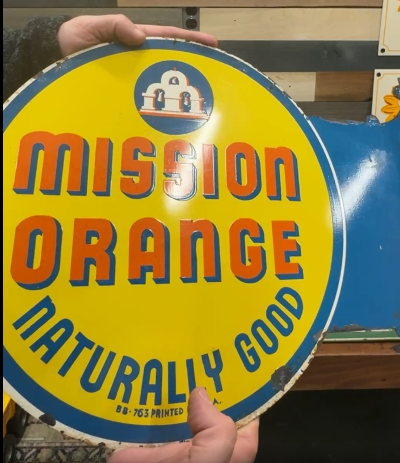 Mission Orange Naturally Good DST Flange Sign