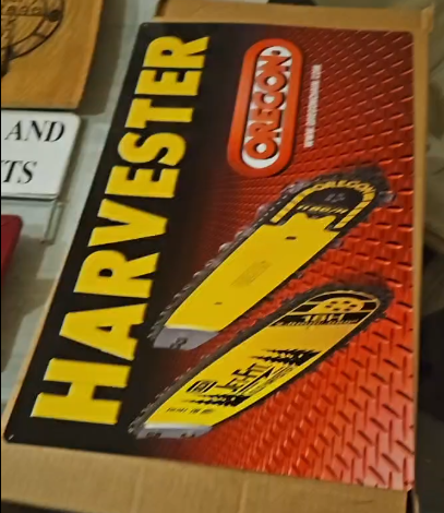Oregon Harvester Chainsaw SST Embossed Sign
